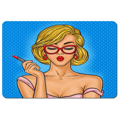 Andrew Lee Pop Art Illustration Woman Paints Her Lips (Placemat) / Default Title from B&Q