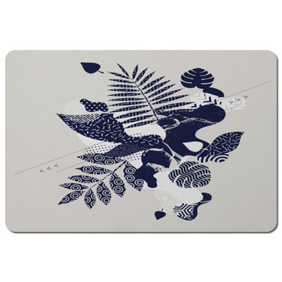 B&Q -  Prints Of Navy Autumn Leaves (Placemat) / Default Title