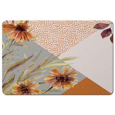 B&Q -  Autumn Geometric Shapes And Flowers (Placemat) / Default Title
