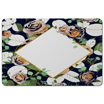 B&Q -  Decorative Flowers On Navy Background (Placemat) / Default Title
