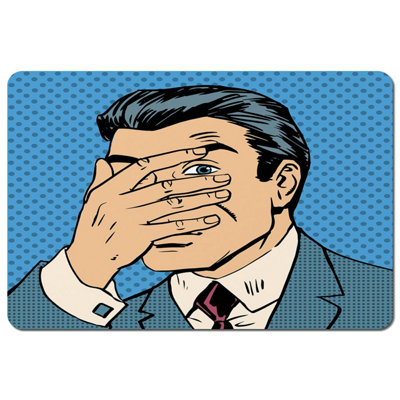 Andrew Lee The Confused Man Hide And Seek Game Pop Art Comics Retro Style Halftone (Placemat) / Default Title from B&Q