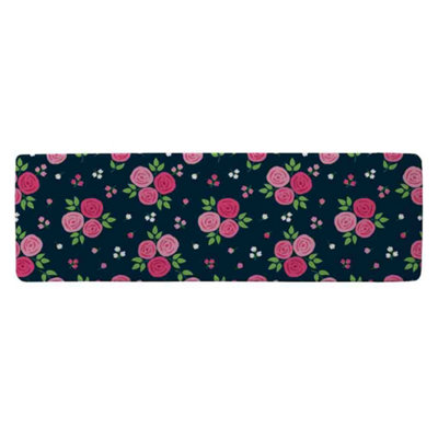 Benjamin Tate Design Rose Bud Pattern Runner Special Soft Home Rug from B&Q