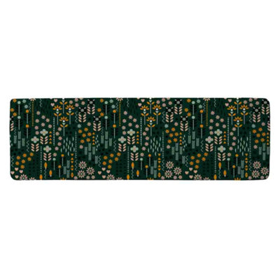 Benjamin Tate Design Selection Of Flowers Print Runner Special Soft Home Rug from B&Q