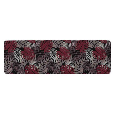 Benjamin Tate Design Tropical Leaves In Red White & Grey Runner Special Soft Home Rug from B&Q