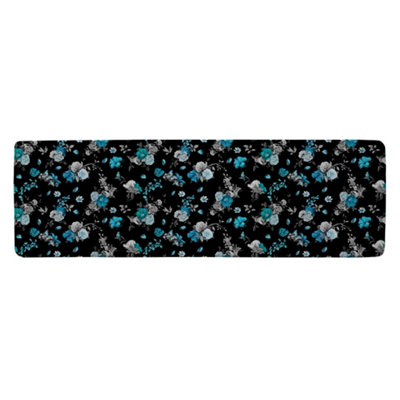 Benjamin Tate Design Blue Roses Runner Special Soft Home Rug from B&Q