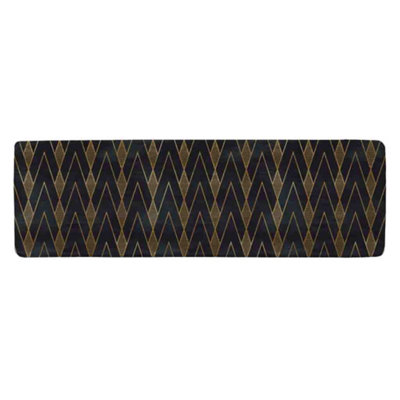 Benjamin Tate Design Gold Geometreic Lines Runner Special Soft Home Rug from B&Q