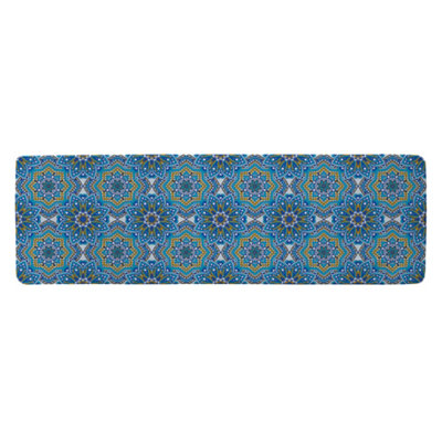 Benjamin Tate Design Floral And Geometric Embellished Tiles Runner Special Soft Home Rug from B&Q