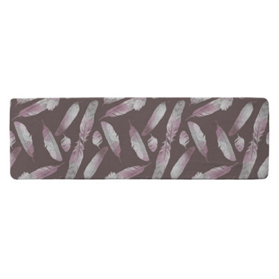 Benjamin Tate Design Imprints Bird Feathers Runner Special Soft Home Rug from B&Q