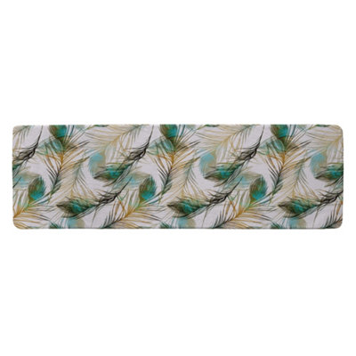 Benjamin Tate Design Imprints Peacock Feathers Runner Special Soft Home Rug from B&Q