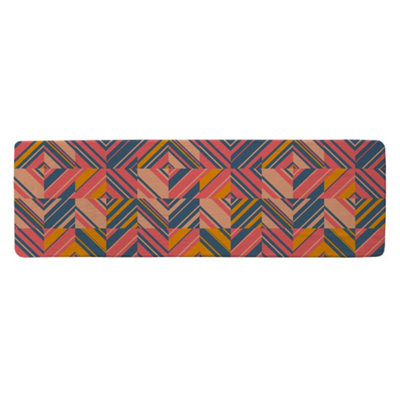 Benjamin Tate Design Striped Bright Geometric Pattern Runner Special Soft Home Rug from B&Q