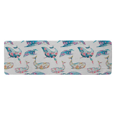 Benjamin Tate Design Whale With Flowers Runner Special Soft Home Rug from B&Q