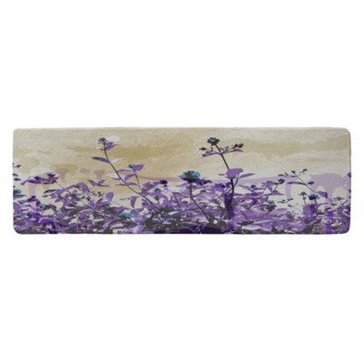 Benjamin Tate Design Purple Flowers Runner Special Soft Home Rug