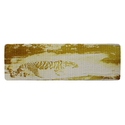 Benjamin Tate Design Golden Tiger Search Runner Special Soft Home Rug from B&Q
