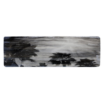 Benjamin Tate Design Silver And Black Palm Runner Special Soft Home Rug from B&Q