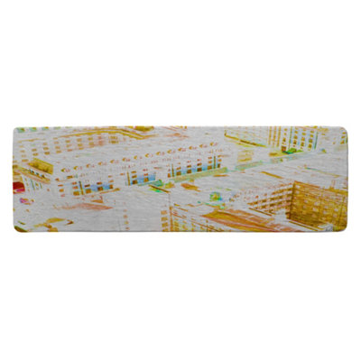 Benjamin Tate Design London Roof Tops Orange Runner Special Soft Home Rug