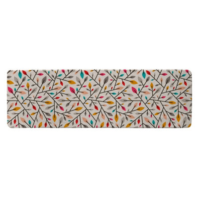 Benjamin Tate Design Autumn Leaves And Twigs Runner Special Soft Home Rug from B&Q