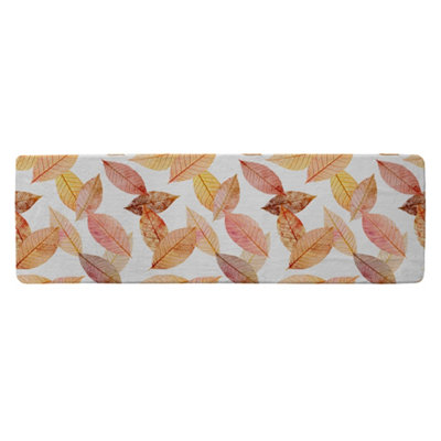 Benjamin Tate Design Autumn Toned Skeleton Leaves Runner Special Soft Home Rug from B&Q