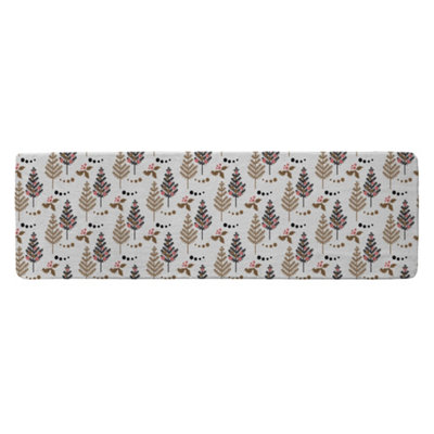 Benjamin Tate Design Christmas Tree Holly Leaf Pattern Runner Special Soft Home Rug from B&Q