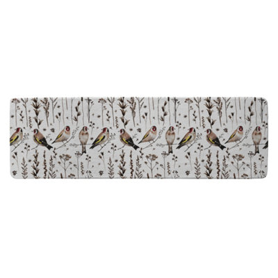 Benjamin Tate Design Goldfinches And Autumn Dry Plants Runner Special Soft Home Rug from B&Q