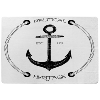 Benjamin Tate Design Nautical Anchor Special Soft Home Rug from B&Q