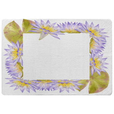 Benjamin Tate Design Gold & Purple Flowers Special Soft Home Rug