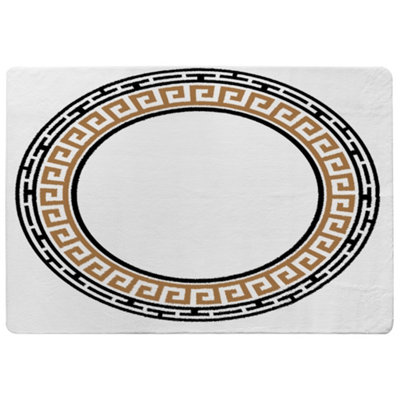 Benjamin Tate Design Greek Key Frame Special Soft Home Rug from B&Q