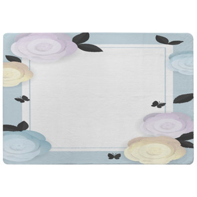Benjamin Tate Design Pastel Colour Flowers Special Soft Home Rug from B&Q