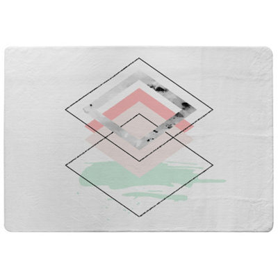 Benjamin Tate Design Geometric Overlays Special Soft Home Rug from B&Q