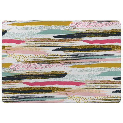 Benjamin Tate Design Coloured Stripes & Spots Special Soft Home Rug from B&Q
