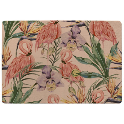 Benjamin Tate Design Tropical Flamingo Special Soft Home Rug from B&Q