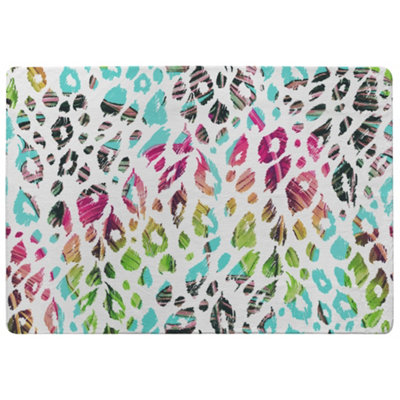 Benjamin Tate Design Multi Coloured Leopard Spots Special Soft Home Rug from B&Q