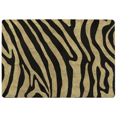 Benjamin Tate Design Golden Zebra Special Soft Home Rug from B&Q