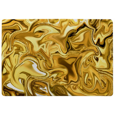 Benjamin Tate Design Golden Liquid Special Soft Home Rug from B&Q