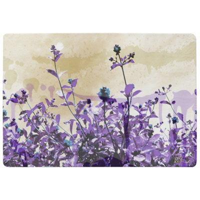 Benjamin Tate Design Purple Flowers Special Soft Home Rug from B&Q