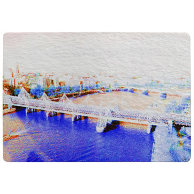 Benjamin Tate Design London Eye Veiw Blue Special Soft Home Rug from B&Q