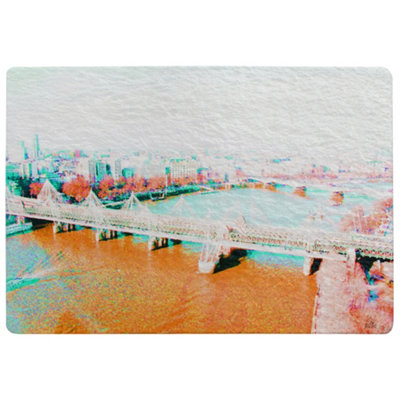 Benjamin Tate Design London Eye Veiw Orange Special Soft Home Rug from B&Q