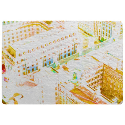 Benjamin Tate Design London Roof Tops Orange Special Soft Home Rug from B&Q