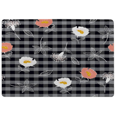 Benjamin Tate Design Blooming Hand Drawn Orange And White Flowers Special Soft Home Rug from B&Q