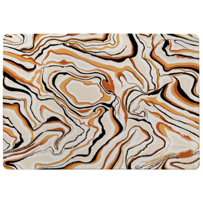 Benjamin Tate Design Warm Toned Liquid Marble Special Soft Home Rug from B&Q