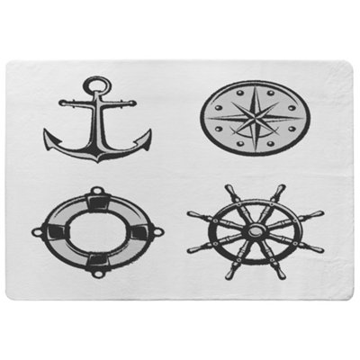 Benjamin Tate Design Nautical Icons Special Soft Home Rug from B&Q