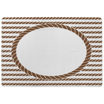 Benjamin Tate Design Rope Border Special Soft Home Rug from B&Q