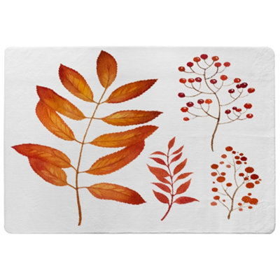 Benjamin Tate Design Orange Autumn Leaves Special Soft Home Rug from B&Q