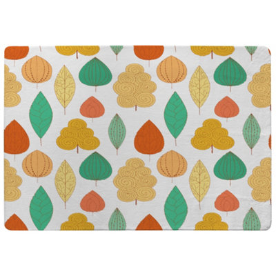 Benjamin Tate Design Decorative Leaves Special Soft Home Rug from B&Q