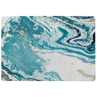 Benjamin Tate Design Marble In Special Soft Home Rug Blue
