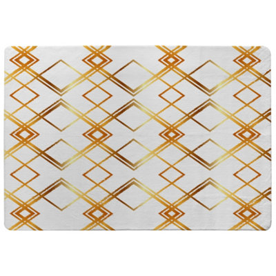 Benjamin Tate Design Geometric Golden Pattern Special Soft Home Rug from B&Q
