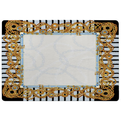 Benjamin Tate Design Golden Chains Special Soft Home Rug from B&Q