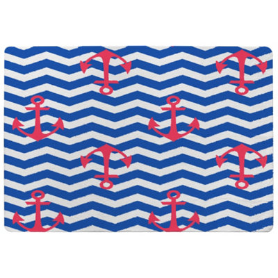Benjamin Tate Design Anchors On Zig Zag Stripes Special Soft Home Rug from B&Q