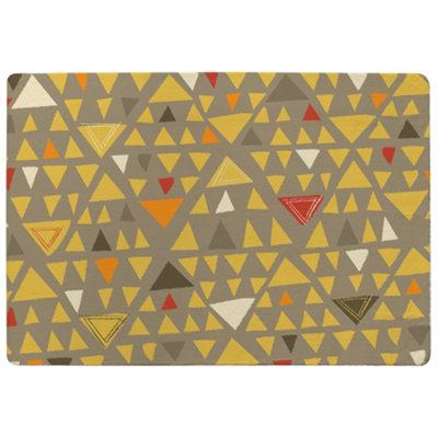 Benjamin Tate Design Yellow Geometric Triangles Special Soft Home Rug from B&Q