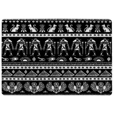 Benjamin Tate Design Heiroglyphs On Black Special Soft Home Rug from B&Q