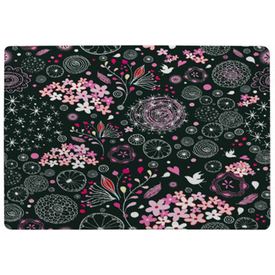 Benjamin Tate Design Different Flowers Shapes & Birds Special Soft Home Rug from B&Q